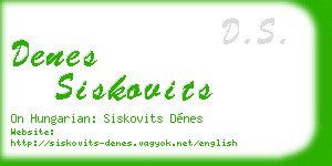 denes siskovits business card