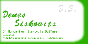denes siskovits business card